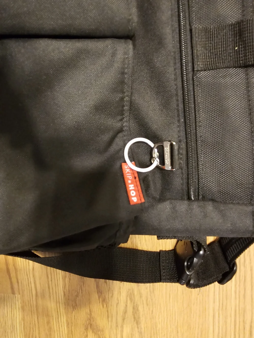 Skip Hop Black Large Diaper Bag with Multiple Front Pockets